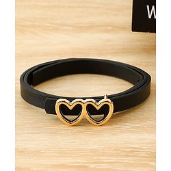 Pine Kids Belt with Heart Shape Buckle - Black