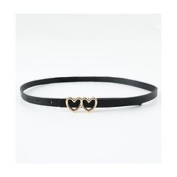 Pine Kids Belt with Heart Shape Buckle - Black