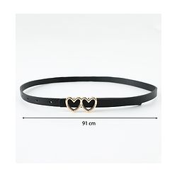 Pine Kids Belt with Heart Shape Buckle - Black