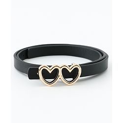 Pine Kids Belt with Heart Shape Buckle - Black