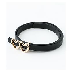 Pine Kids Belt with Heart Shape Buckle - Black