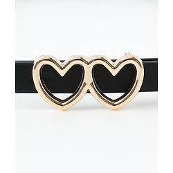 Pine Kids Belt with Heart Shape Buckle - Black