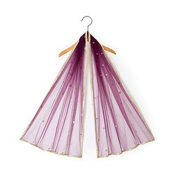 Pine Kids Woven Half Sleeves Lehenga Choli Set With Floral Embroidery & Dupatta - Wine
