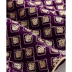 Pine Kids Woven Half Sleeves Lehenga Choli Set With Floral Embroidery & Dupatta - Wine