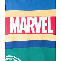 Pine Kids Marvel Single Jersey Knit Full Sleeves Cut & Sew T-Shirt with Avengers Graphic - Multicolor