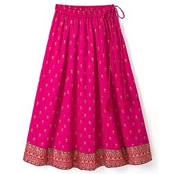 Pine Kids Viscose Woven Sleeveless Lehenga Choli & Dupatta With Floral Print & Embroidery - Pink
