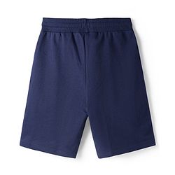 Pine Active Cotton Knit Bio Wash Knee Length Solid Color Shorts - Navy Blue