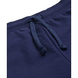 Pine Active Cotton Knit Bio Wash Knee Length Solid Color Shorts - Navy Blue