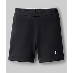 Pine Kids Cotton Lycra Knit Above Knee Length Cycling Shorts with Brand Logo Print - (Colour May Vary)