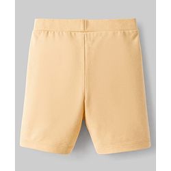 Pine Kids Cotton Lycra Knit Above Knee Length Cycling Shorts with Brand Logo Print - (Colour May Vary)