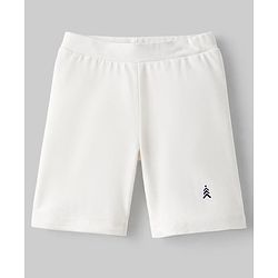 Pine Kids Cotton Lycra Knit Above Knee Length Cycling Shorts with Brand Logo Print - (Colour May Vary)