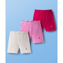 Pine Kids Cotton Lycra Knit Solid Colour Cylcing Shorts(Colour May Vary)