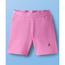 Pine Kids Cotton Lycra Knit Solid Colour Cylcing Shorts(Colour May Vary)