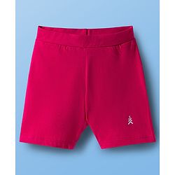 Pine Kids Cotton Lycra Knit Solid Colour Cylcing Shorts(Colour May Vary)