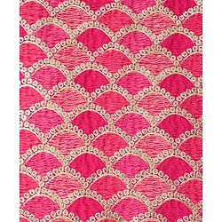 Pine Kids Woven Sleeveless Choli Lehenga Set with Dupatta Embroidery & Foil Print - Pink