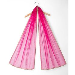 Pine Kids Woven Sleeveless Choli Lehenga Set with Dupatta Embroidery & Foil Print - Pink