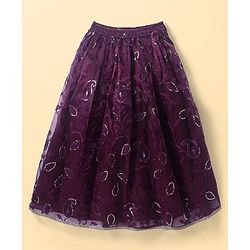 Pine Kids Woven Sleeveless Choli Lehenga Set with Dupatta Sequin Detailing & Floral Print - Purple