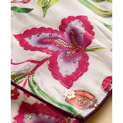 Pine Kids Woven Sleeveless Choli Lehenga Set with Dupatta Sequin Detailing & Floral Print - Purple