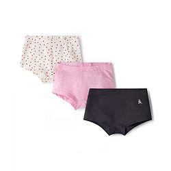 Pine Kids Cotton Elastane Knit Solid & Heart Printed Hipsters Pack of 3 - ( Colour May Vary)
