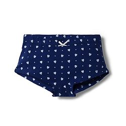 Pine Kids Cotton Elastane Knit Hearts & Polka Dots Printed Panties With Bow Applique Pack Of 3 ( Colour May Vary )