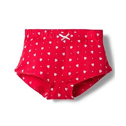 Pine Kids Cotton Elastane Knit Hearts & Polka Dots Printed Panties With Bow Applique Pack Of 3 ( Colour May Vary )