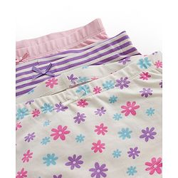 Pine Kids Cotton Elastane Knit Hipster With Floral Print Pack Of 3 (Colour May Vary)