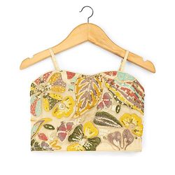 Pine Kids Woven Sleeveless Choli Lehenga Set With Dupatta & Sequin Floral Detailing - Olive Green