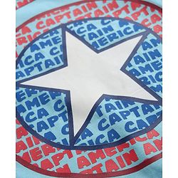 Pine Kids Marvel 100% Cotton Single Jersey Knit Full Sleeves T-Shirt & Pajama Night Suit with Captain America Graphic Print - Light Blue
