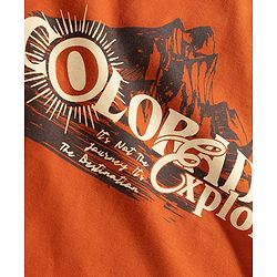 Pine Kids Cotton Knit Half Sleeves T-Shirt & Joggers Set with Text Print - Rust Orange