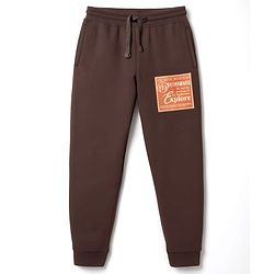Pine Kids Cotton Knit Half Sleeves T-Shirt & Joggers Set with Text Print - Rust Orange
