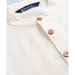 Pine Kids Cotton Woven Full Sleeves Solid Kurta - White