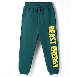 Pine Kids Cotton Knit Half Sleeves T-Shirt & Lounge Pant Set with Text Graphic - Green