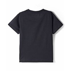 Pine Kids Cotton Knit Half Sleeves T-Shirt & Lounge Pant Set with Text Graphic - Black