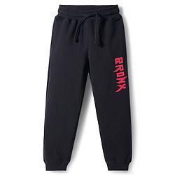 Pine Kids Cotton Knit Half Sleeves T-Shirt & Lounge Pant Set with Text Graphic - Black