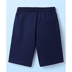 Pine Kids Single Jersey Knit Half Sleeves T-Shirt & Shorts Set with Text Print - Navy Blue