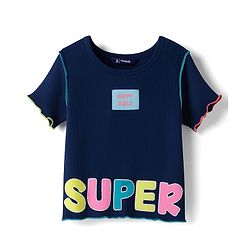 Pine Kids Single Jersey Knit Half Sleeves T-Shirt & Shorts Set with Text Graphic - Navy Blue