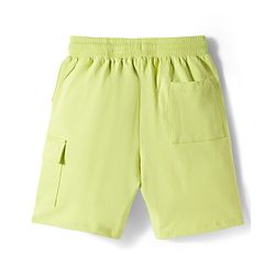 Pine Kids Cotton Knit Half Sleeves T-Shirt & Shorts Set with Tropical Print - Black & Limegreen