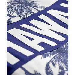 Pine Kids Cotton Knit Half Sleeves T-Shirt & Shorts Set with Beach Theme Print - Navy Blue