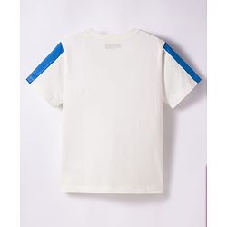 Pine Kids Cotton Knit Half Sleeves T-Shirt & Lounge Pant Set With Text Print - White & Lime Green