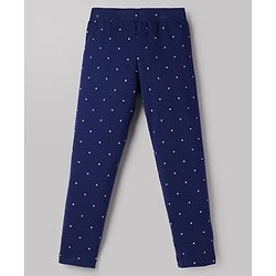 Pine Kids Cotton Lycra Knit Full Length Leggings with Polka Dot Print Pack of 5 (Color & Design May Vary)