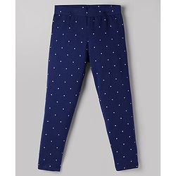 Pine Kids Cotton Lycra Knit Full Length Leggings with Polka Dot Print Pack of 5 (Color & Design May Vary)