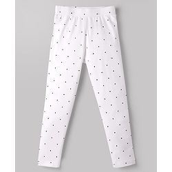 Pine Kids Cotton Lycra Knit Full Length Leggings with Polka Dot Print Pack of 5 (Color & Design May Vary)