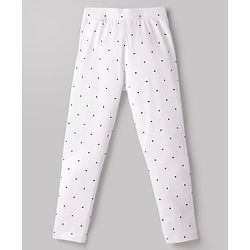 Pine Kids Cotton Lycra Knit Full Length Leggings with Polka Dot Print Pack of 5 (Color & Design May Vary)