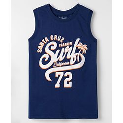 Pine Kids Cotton Knit Sleeveless Tank T-Shirts with Text Print Pack of 5 - Multicolor