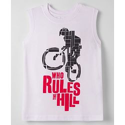 Pine Kids Cotton Knit Sleeveless Tank T-Shirts with Text Print Pack of 5 - Multicolor