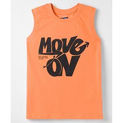 Pine Kids Cotton Knit Sleeveless Tank T-Shirts with Text Print Pack of 5 - Multicolor