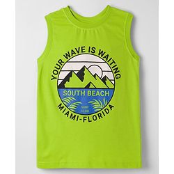Pine Kids Cotton Knit Sleeveless Tank T-Shirts with Text Print Pack of 5 - Multicolor