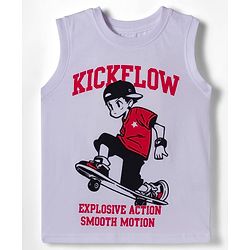 Pine Kids Cotton Knit Sleeveless Tank T-Shirts with Text Print Pack of 5 - Multicolor