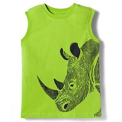 Pine Kids Cotton Knit Sleeveless Tank T-Shirts with Text Print Pack of 5 - Multicolor