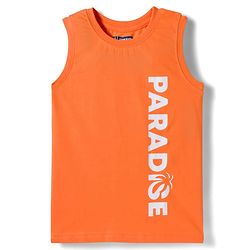 Pine Kids Cotton Knit Sleeveless Tank T-Shirts with Text Print Pack of 5 - Multicolor